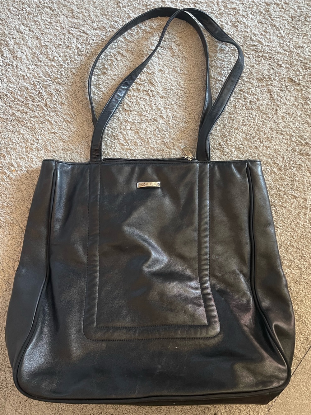 Pelle Studio Black Leather Shoulder Tote